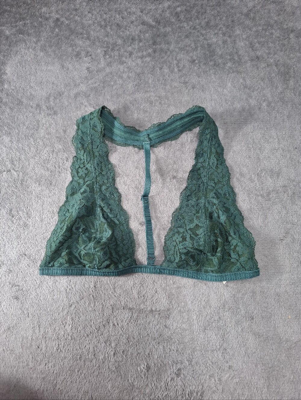 Free People Intimately Teal Lace Racerback Bralette - Soft Stretch Lace Sz S